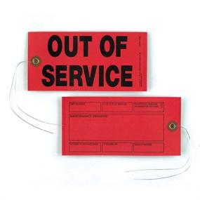 img 1 attached to High-Quality Red Out Service Tags - Pack of 50: Organize and Track with Ease