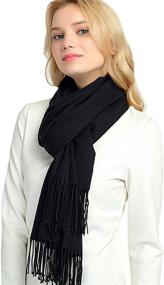 img 4 attached to Womens Winter Blanket Cashmere Pashmina Women's Accessories
