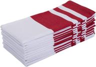 red 100% cotton kitchen dish towels (20 x 28 inches) – highly absorbent & super soft tea towels, bar towels - pack of 12 logo