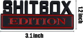 img 3 attached to Улучшите безопасность автомобиля с эмблемой SHITBOX EDITION 3D для крыльчатого знака F150 F250 F350 Chevy Silverado и грузовиков серии С - черный красный 2 штуки - 3,1 "x1,2