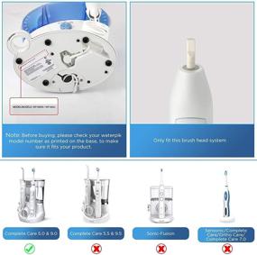 img 2 attached to 💦 High-Quality Replacement Heads for Waterpik Complete Care 5.0/9.0 - CC-01/WP-861 - STRB-4WW (4-Pack, White)