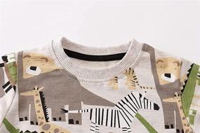 img 3 attached to 👕 Comfy & Adorable Boys Cotton Sweatshirts: Long Sleeve Toddler Winter Warm Pullovers 3t-8t