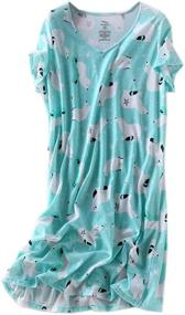 img 4 attached to ENJOYNIGHT Sleepwear Sleeves Sleepshirt XL Women's Clothing