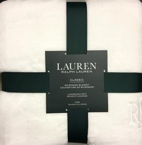 img 2 attached to Ralph Lauren Classic King Size Creme Micromink Blanket