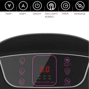 img 2 attached to Revitalize Your Feet with the Powerful Motorized Foot Spa Bath Massager: Heat Massage, Bubble Jets, Red Infrared Light, Pumice Stone for Ultimate Foot Rejuvenation - Home Salon Relaxation in Digital TEM/Time Set (Black)