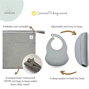 img 1 attached to 100% BPA-Free First Stage Baby Feeding Set: Waterproof Wet Bag, Baby-Led Weaning Supplies, Strong Suction Baby Plate, and Bowl Set with Food Grade Bib, Spoon, Fork, Sippy Cup, Bowl, and Plate