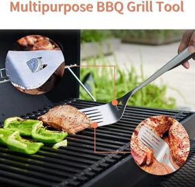 img 1 attached to 🔥 Rwm Heavy Duty Stainless Steel BBQ Grill Tool Set - Thick Grill Utensils, Spatula, Basting Brush, Fork & Tongs - Ideal Grilling Accessories, Packaged in Gift Box