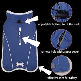 img 2 attached to 🐾 KYEESE Dog Jacket: Windproof, Warm, & Waterproof with Reflective Strip & Adjustable Size - Ideal Cold Weather Coat with Zipped Harness Hole