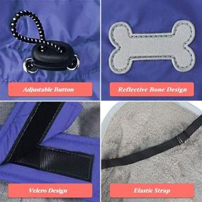 img 1 attached to 🐾 KYEESE Dog Jacket: Windproof, Warm, & Waterproof with Reflective Strip & Adjustable Size - Ideal Cold Weather Coat with Zipped Harness Hole