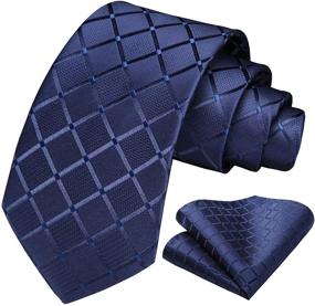 img 4 attached to Stylish HISDERN Handkerchief Necktie Pocket Square: Perfect Men's Accessory