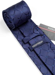 img 1 attached to Stylish HISDERN Handkerchief Necktie Pocket Square: Perfect Men's Accessory