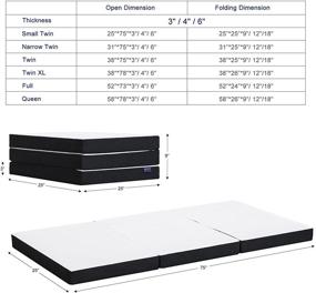 img 3 attached to SECRETLAND Mattress Portable Tri Fold Washable