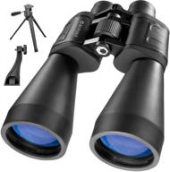 🔭 barska x-trail 15x70 binocular with tripod adapter, tripod, and black color logo