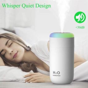 img 4 attached to 🌿 O-Mei Stars Small Humidifier, 350ml USB Mini Humidifier, Indoor Plant Humidifier, Cool Mist Humidifiers with Night Light, USB Car Humidifier, Desk Humidifier (White with Extra Filter)