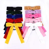 💝 10pcs velvet bow hair ties: stylish hair scrunchies with elastic bands for women and girls logo