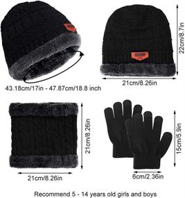 img 1 attached to Перчатки и вязаная шапка Hicdaw для зимы
