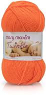 🧶 mary maxim twinkle yarn - baby knitting & crochet yarn - sock yarn - acrylic yarn - 4 ply - 230 yards - 1.75 oz (orange) logo