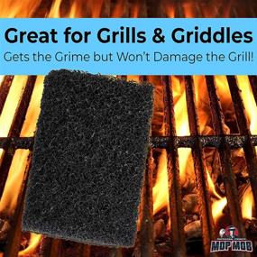 img 1 attached to 🧽 Restaurant-Grade Griddle Cleaning Pads 5 Pack - Effortlessly Remove Baked-On Grease & Carbon from Metal Grills, Cast Iron Cooktops & Stainless Steel Flat Tops - Heavy Duty 4x6 Grit Scouring Pads