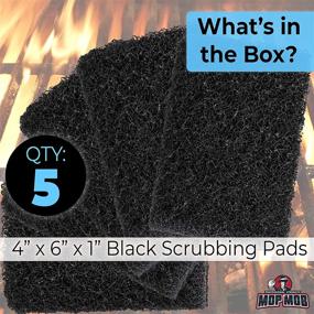 img 3 attached to 🧽 Restaurant-Grade Griddle Cleaning Pads 5 Pack - Effortlessly Remove Baked-On Grease & Carbon from Metal Grills, Cast Iron Cooktops & Stainless Steel Flat Tops - Heavy Duty 4x6 Grit Scouring Pads