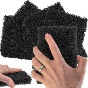 img 4 attached to 🧽 Restaurant-Grade Griddle Cleaning Pads 5 Pack - Effortlessly Remove Baked-On Grease & Carbon from Metal Grills, Cast Iron Cooktops & Stainless Steel Flat Tops - Heavy Duty 4x6 Grit Scouring Pads