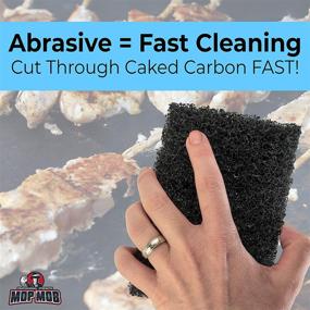 img 2 attached to 🧽 Restaurant-Grade Griddle Cleaning Pads 5 Pack - Effortlessly Remove Baked-On Grease & Carbon from Metal Grills, Cast Iron Cooktops & Stainless Steel Flat Tops - Heavy Duty 4x6 Grit Scouring Pads