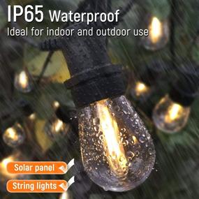 img 2 attached to 🌞 Enhance Your Outdoor Space with Waterproof Solar String Lights - Vintage Edison Bulbs, 4 Light Modes, and 27FT of Decorative LED Lighting for Patios, Porches, Backyards, and Cafés