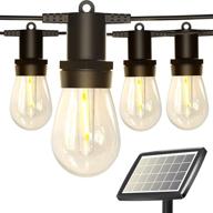 🌞 enhance your outdoor space with waterproof solar string lights - vintage edison bulbs, 4 light modes, and 27ft of decorative led lighting for patios, porches, backyards, and cafés логотип