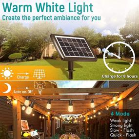 img 1 attached to 🌞 Enhance Your Outdoor Space with Waterproof Solar String Lights - Vintage Edison Bulbs, 4 Light Modes, and 27FT of Decorative LED Lighting for Patios, Porches, Backyards, and Cafés