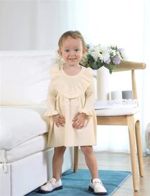 img 1 attached to 👗 Toddlers Girls Clothes: Long Sleeve Knit Dress for Fall - Baby Girl Dress