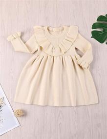 img 2 attached to 👗 Toddlers Girls Clothes: Long Sleeve Knit Dress for Fall - Baby Girl Dress