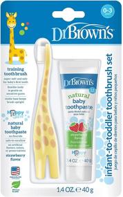 img 4 attached to 🦒 Infant-to-Toddler Giraffe Toothbrush and Strawberry Toothpaste Set by Dr. Brown's