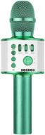 bonaok bluetooth wireless karaoke microphone q37 (green) - 3-in-1 portable handheld karaoke mic speaker machine for pc or all smartphones - ideal for birthday parties and home gatherings logo