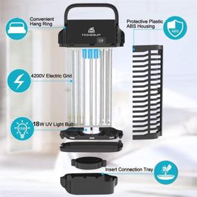 img 2 attached to Homesuit 18w Bug Zapper - Outdoor & Indoor, Electric 4200V Mosquito Zapper, Electronic Mosquito Killer/Insect Fly Pest Trap for Backyard, Patio, Home