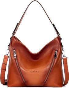img 4 attached to BOSTANTEN Handbags Leather Designer Shoulder Women's Handbags & Wallets for Hobo Bags
