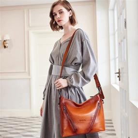 img 3 attached to BOSTANTEN Handbags Leather Designer Shoulder Women's Handbags & Wallets for Hobo Bags