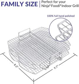 img 3 attached to 🔥 Stainless Steel Stand Accessories for Ninja Foodi Grill - Geesta Dehydrator Rack Compatible with AG300 & AG400 Models