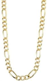 img 4 attached to 🌟 Authentic 18K Yellow Gold Figaro Chain Necklace - Made in Italy - Sizes: 2.7MM, 5.8MM, or 7MM