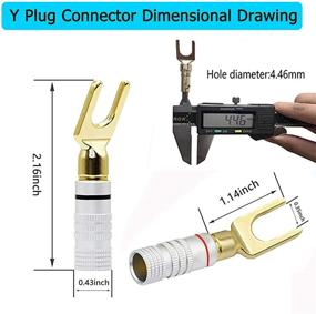 img 2 attached to 🔌 Разъем для динамика Y Spade Plug и разъем для вилки Fork Spade Plug - под углом 45 градусов для динамического провода. Разъем аудио гнезда - чистая медь для динамического провода. Зажимной разъем для динамического провода - набор из 4 шт.