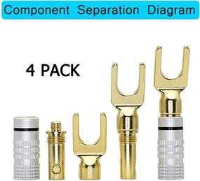 img 3 attached to 🔌 Разъем для динамика Y Spade Plug и разъем для вилки Fork Spade Plug - под углом 45 градусов для динамического провода. Разъем аудио гнезда - чистая медь для динамического провода. Зажимной разъем для динамического провода - набор из 4 шт.