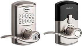 img 3 attached to 🔒 Kwikset SmartCode 917 Electronic Lever Deadbolt with Keypad Keyless Entry, Tustin Door Handle and SmartKey Security - Satin Nickel Finish