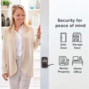 img 2 attached to 🔒 Kwikset SmartCode 917 Electronic Lever Deadbolt with Keypad Keyless Entry, Tustin Door Handle and SmartKey Security - Satin Nickel Finish