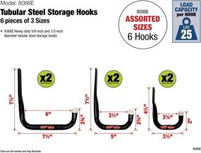 img 3 attached to 🔩 Shepherd Hardware 8088E Heavy Duty Steel Garage Storage Hooks - Pack of 6 - Black