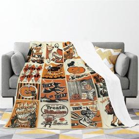 img 2 attached to 👻 Retro Ghost Witch Halloween Weighted Throw Blankets for Halloween Decorations - Queen Size, Soft Party Blankets for Kids, Baby Blankets, Couch Throws - 50x40in