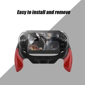 img 3 attached to 🎮 Enhance Your Gaming Experience with Junluck Game Handle Holder for PS Vita 2000 - Ergonomic, Comfortable & Anti-Skid (Red)