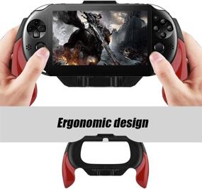 img 2 attached to 🎮 Enhance Your Gaming Experience with Junluck Game Handle Holder for PS Vita 2000 - Ergonomic, Comfortable & Anti-Skid (Red)