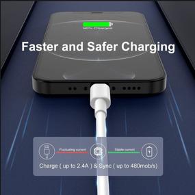 img 1 attached to 10ft Apple iPhone Charger Cable - MFi Certified Lightning to USB Cord - Fast Charging for iPhone 11 Pro/XS MAX/XR/8/7/6/SE iPad (2pack)