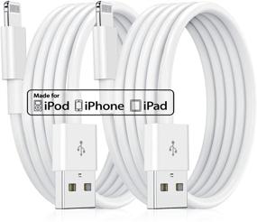 img 4 attached to 10ft Apple iPhone Charger Cable - MFi Certified Lightning to USB Cord - Fast Charging for iPhone 11 Pro/XS MAX/XR/8/7/6/SE iPad (2pack)