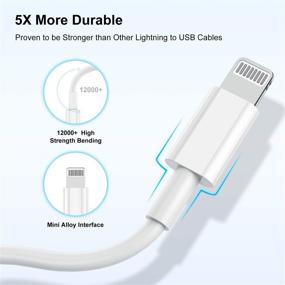 img 2 attached to 10ft Apple iPhone Charger Cable - MFi Certified Lightning to USB Cord - Fast Charging for iPhone 11 Pro/XS MAX/XR/8/7/6/SE iPad (2pack)