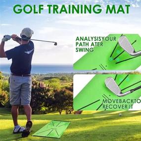 img 2 attached to 🏌️ Golf Swing Training Mat - Swing Detection Mat for Improved Accuracy - Durable Golf Mat for Ground Rug Swing Detection - Odorless - Portable Golf Practice Mat for Indoor/Backyard/Outdoor - Includes Carry Bag (12" x 24")