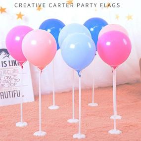img 1 attached to Sakolla 10 Sets Balloon Stick Stand - Elegant White Balloon Base for Parties & Celebrations